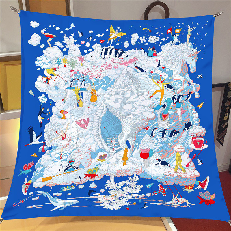 Silk Scarf Square - POBING dimi ipek eşarp kadın Euro