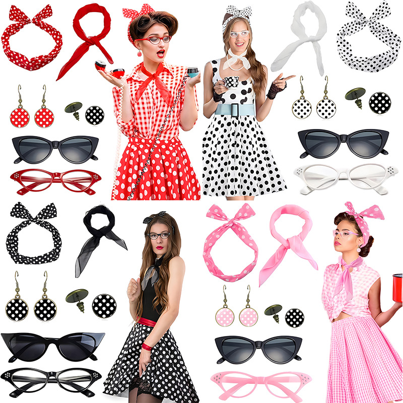 Women'S Accessories In The 1950S - 1950'ler Cosplay Kostüm Kadın Saç Yay