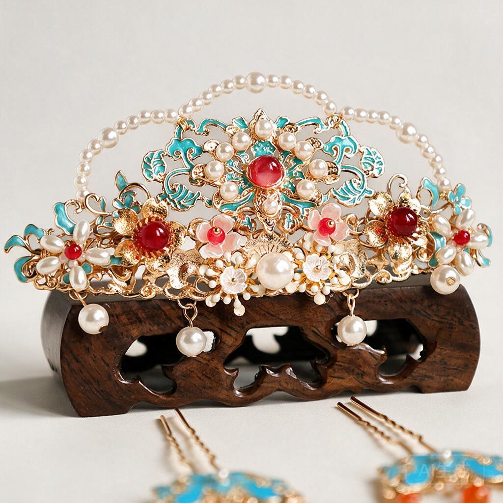 Women'S Red Accessories - Çin Geleneksel Hanfu Saç Aksesuarları Seti,