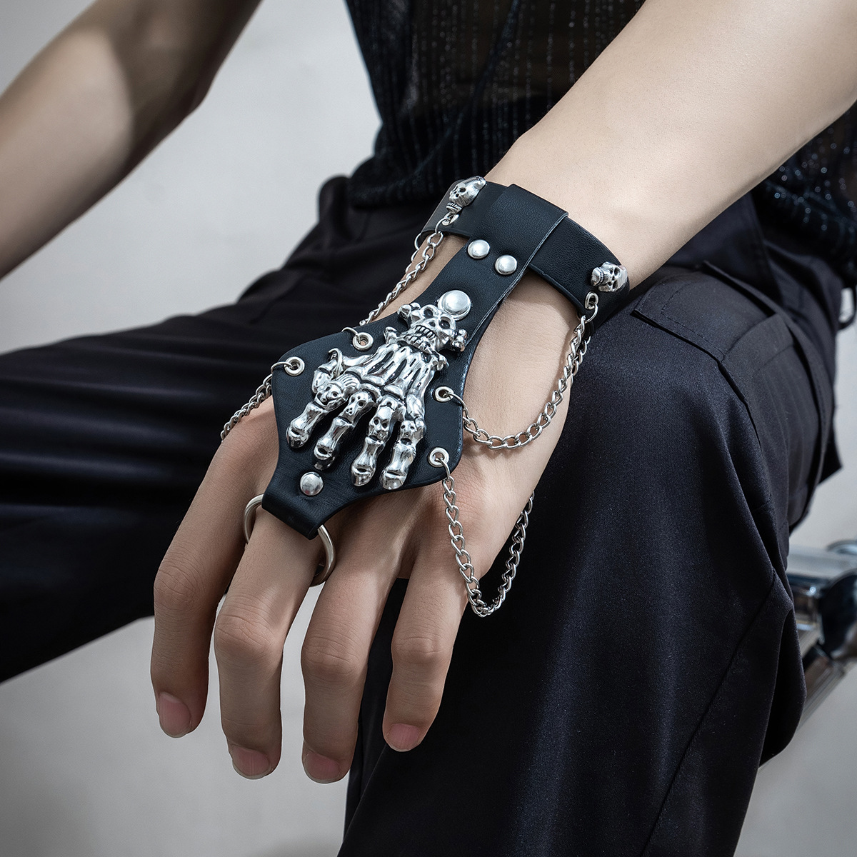 Women'S Emo Accessories - 2024 yeni Emo Punk gotik kafatası