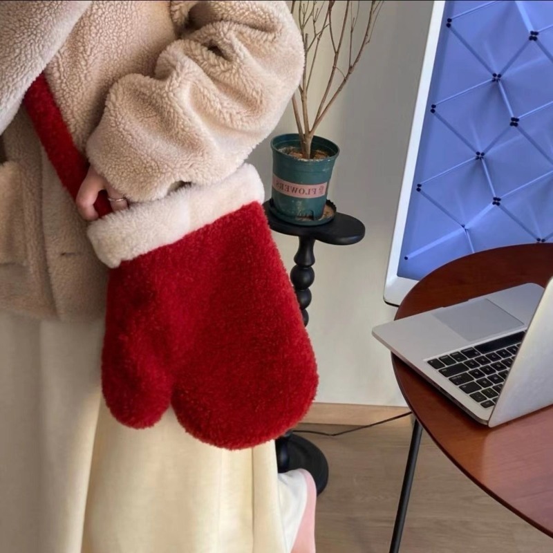 Women'S Red Accessories - Noel Kırmızı Çanta Cosplay Retro Kabarık