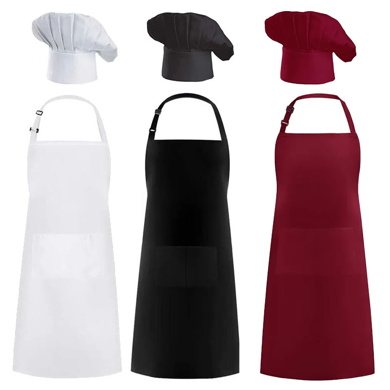 Women Kitchen Accessories - Önlük şef şapkası Yemek Servisi Mutfak