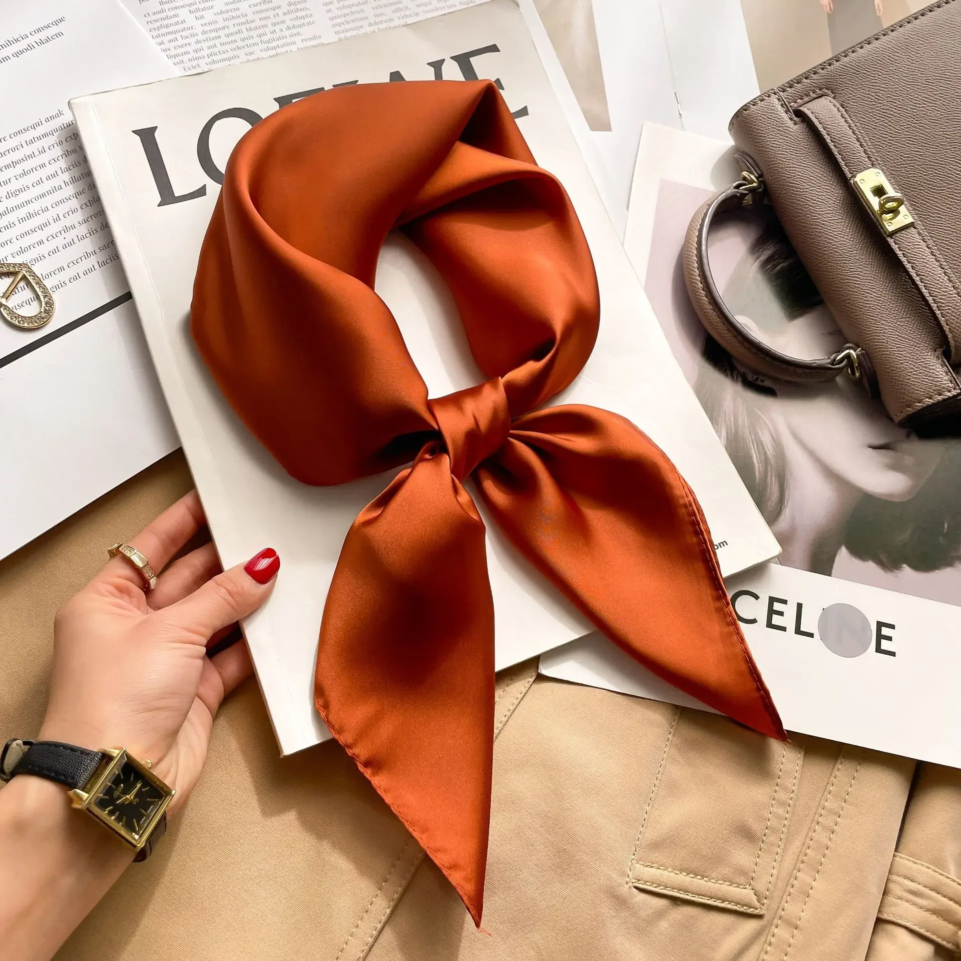 70cm düz renkler atkısı başört - Silk Scarf Square incelemesi ve fiyatı