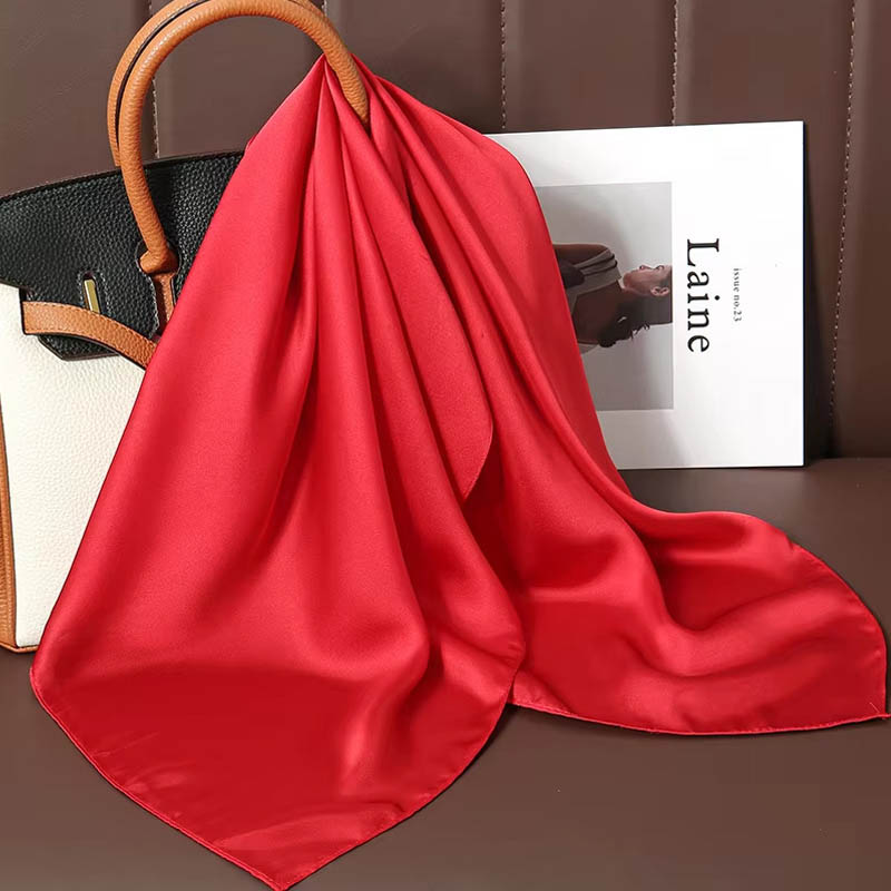 Lüks düz renk ipek kare eşarp  - Silk Scarf Square incelemesi ve fiyatı