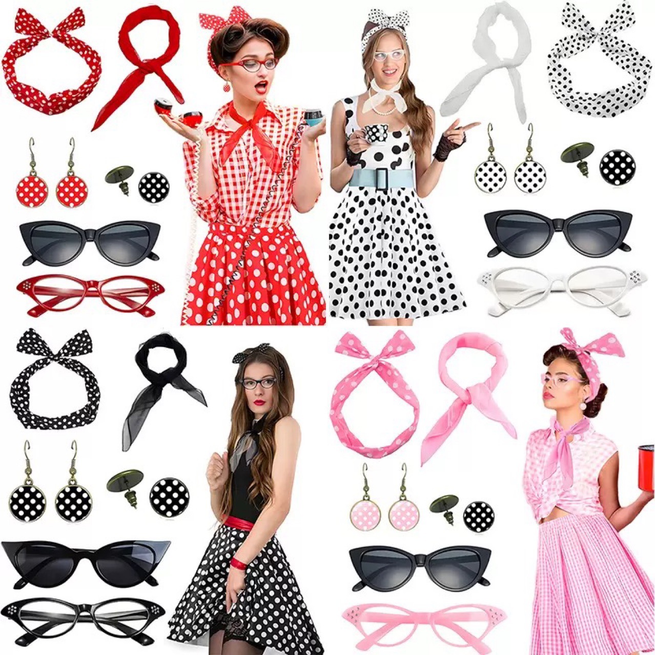 1950'ler Retro Hippi Partisi K - Women'S Accessories In The 1950S incelemesi ve fiyatı